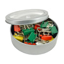 25 Pack Binder Clips, 3/4"/19mm, Magnetic Tin w/See-Thru Cover.