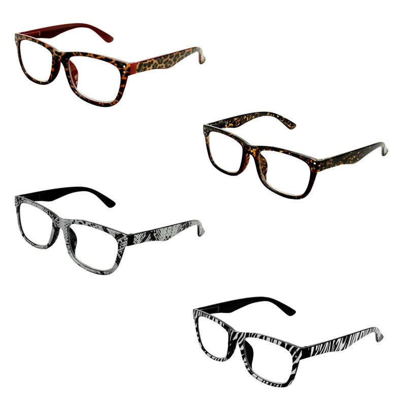 Animal Print Reading Glasses, Assorted Colors/Styles/Strength, Koenig/Kinglsey