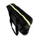 Nylon Zippered Shopping Tote, Black w/Yellow-Green Accent, 15" x 14".