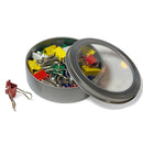 25 Pack Binder Clips, 3/4"/19mm, Magnetic Tin w/See-Thru Cover.