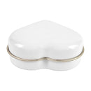 2" Pocket Tin, White Heart Shape, Hinged Lid, Jewelry, Coins, Candy/Mints.