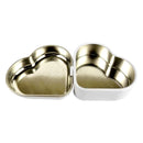 2" Pocket Tin, White Heart Shape, Hinged Lid, Jewelry, Coins, Candy/Mints.