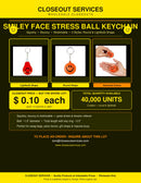 Smiley Face Stress Ball Keychain