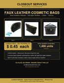 Faux Leather Cosmetic Bags — 3 Styles