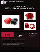 Slim Wallet — Metal Frame, Mock Croc