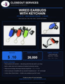 Wired Earbuds with Keychain