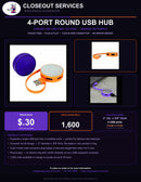 4-Port Round USB Hub