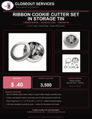 Ribbon Cookie Cutter Set in Storage Tin