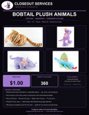 Bobtail Plush Animals Assorted