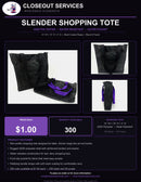 Slender Shopping Tote — Black & Purple