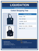 Cotton Shopping Tote — Black