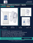 Travel Slippers in Pouch White — $.25 Each | 1,800 Units Available