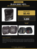 Vinyl Zippered Pouch — Black