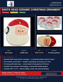 Santa Head Ceramic Christmas Ornament — $0.15 Each | 15,000 Units Available