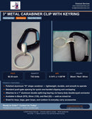 3" Metal Carabiner Clip With Keyring — $0.35 Each | 732 Units Available