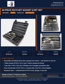 40-Piece Ratchet Socket & Bit Set — $6.00 Each | 80 Sets Available