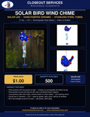 Solar Bird Wind Chime