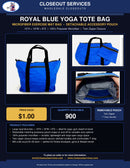Royal Blue Yoga Tote Bag