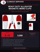 Heavy Duty Alligator Magnetic Memo Clips