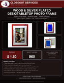 Wood & Silver Plated Photo Frame 4"×6"