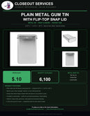 Plain Metal Gum Tin with Flip-Top Lid
