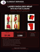 Ladies Shoulder Wrap with Button Closure