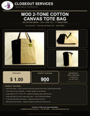Mod 2-Tone Cotton Canvas Tote Bag