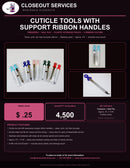 Cuticle Tools with Support Ribbon Handles — Tweezers & File