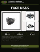 Camo Black & White Cloth Face Mask