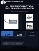 Aluminum Luggage Tags with Braided Cable Latch