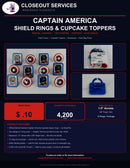 Captain America Shield Rings — Cupcake Toppers