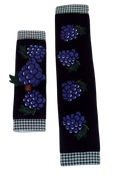 Appliance Handle Covers - Black Felt Grape Theme Set of Two