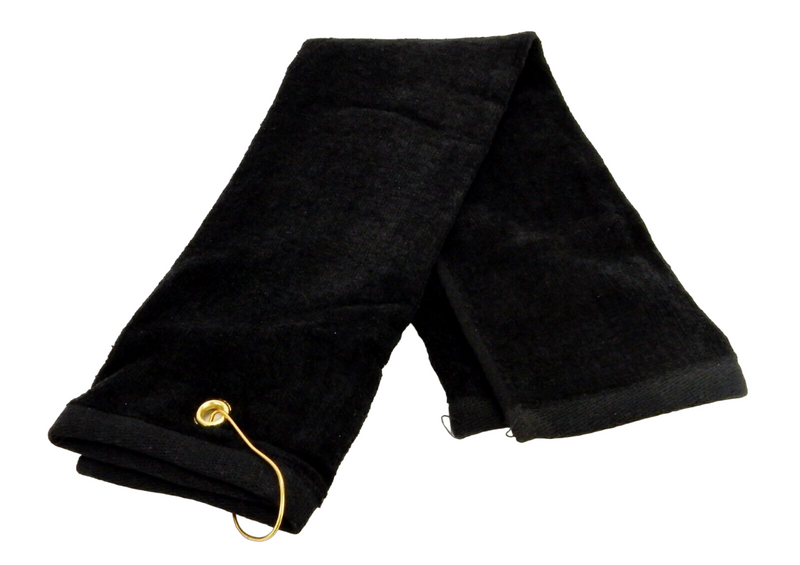 Premium Black Golf Towel with Bag Clip
