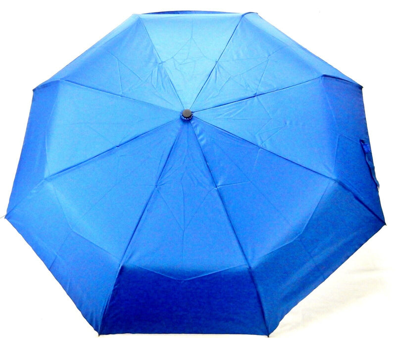 Compact Folding Umbrella, Blue w/Sleeve, 38" Canopy, Auto Open.