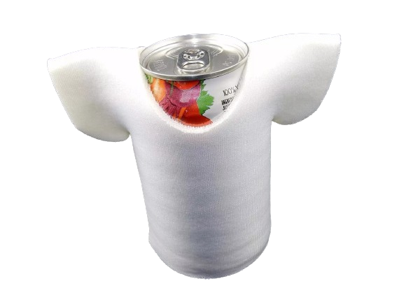 Foam Can Coolers: White T-Shirt Design for Party Fun and Beverage Insulation