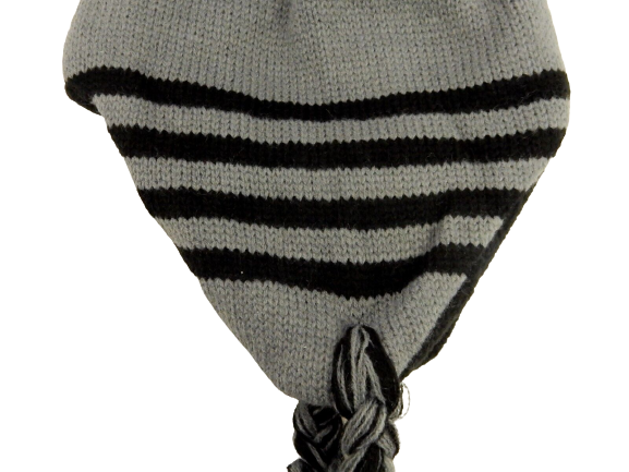 Knit Hat w/Ear Flaps, Fleece Lined, Warm Winter Head Gear, Unisex.