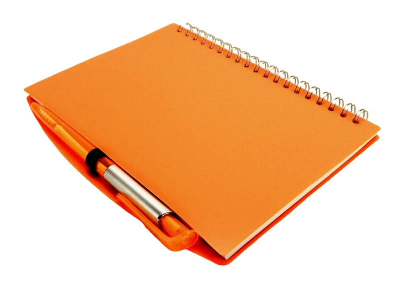 Vibrant Translucent Orange Spiral Notebook with Pen - 120 Unlined Pages - Organize Your Thoughts in Style