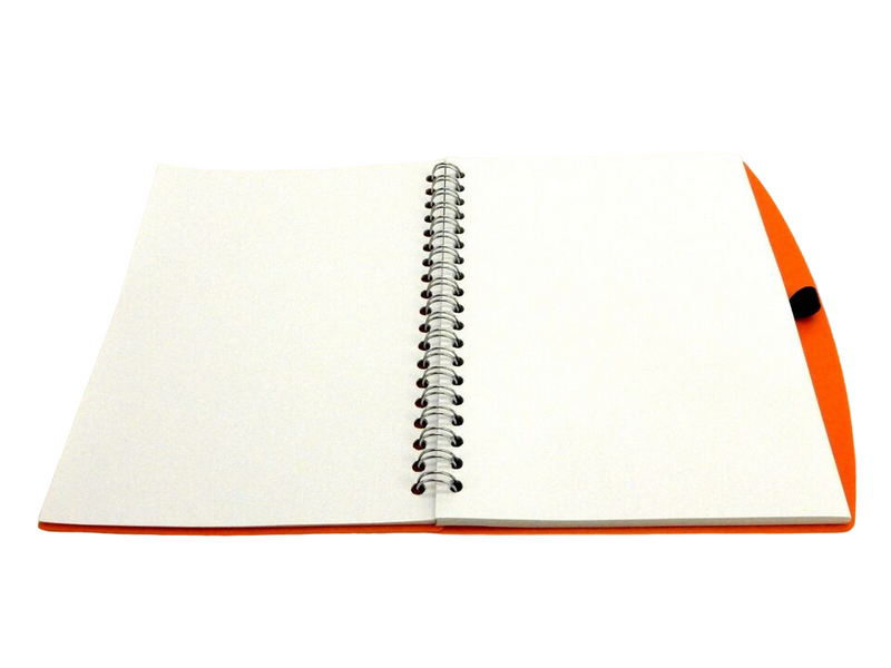 Vibrant Translucent Orange Spiral Notebook with Pen - 120 Unlined Pages - Organize Your Thoughts in Style