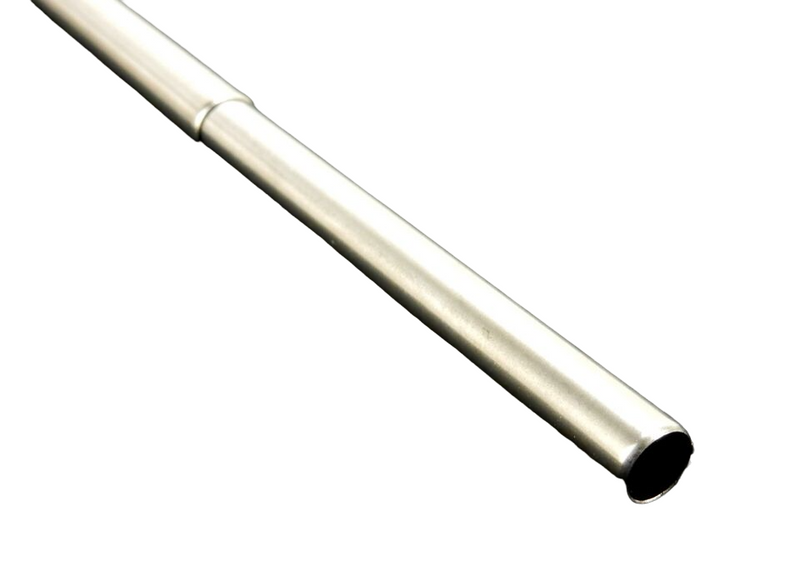 Reusable Metal Telescoping Straw with Case, Silicone Tip, and Cleaning Brush.