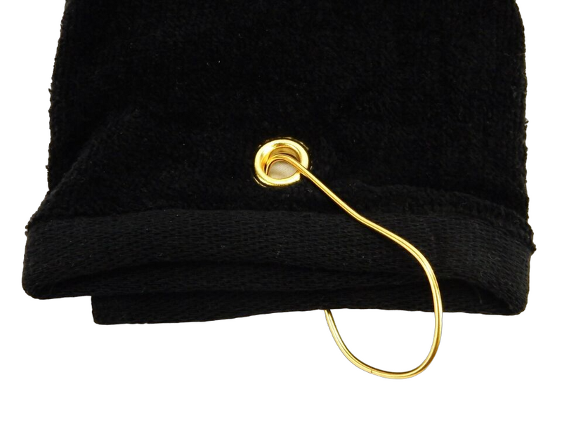 Premium Black Golf Towel with Bag Clip