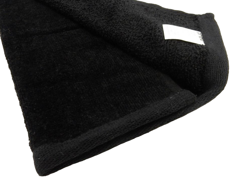 Premium Black Golf Towel with Bag Clip - 100% Cotton Terry Cloth - 24" x 15