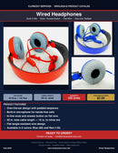Wired Headphones — over-ear, built-in mic, blue/red
