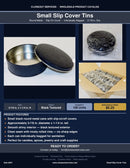 Small Slip Cover Tins — black round metal, 3-7/8 in.