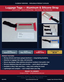 Luggage Tags — aluminum & silicone strap, blue/red/gray