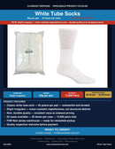 White Tube Socks — 60g per pair, slight irregulars