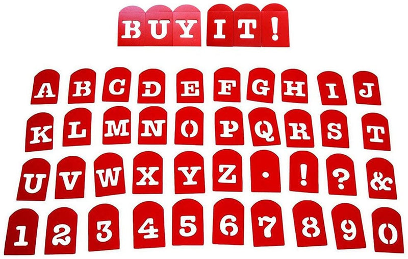 Perfect Brownie Pan Stencil Set of 40 Pieces Including Alphabets, Numbers & Signs