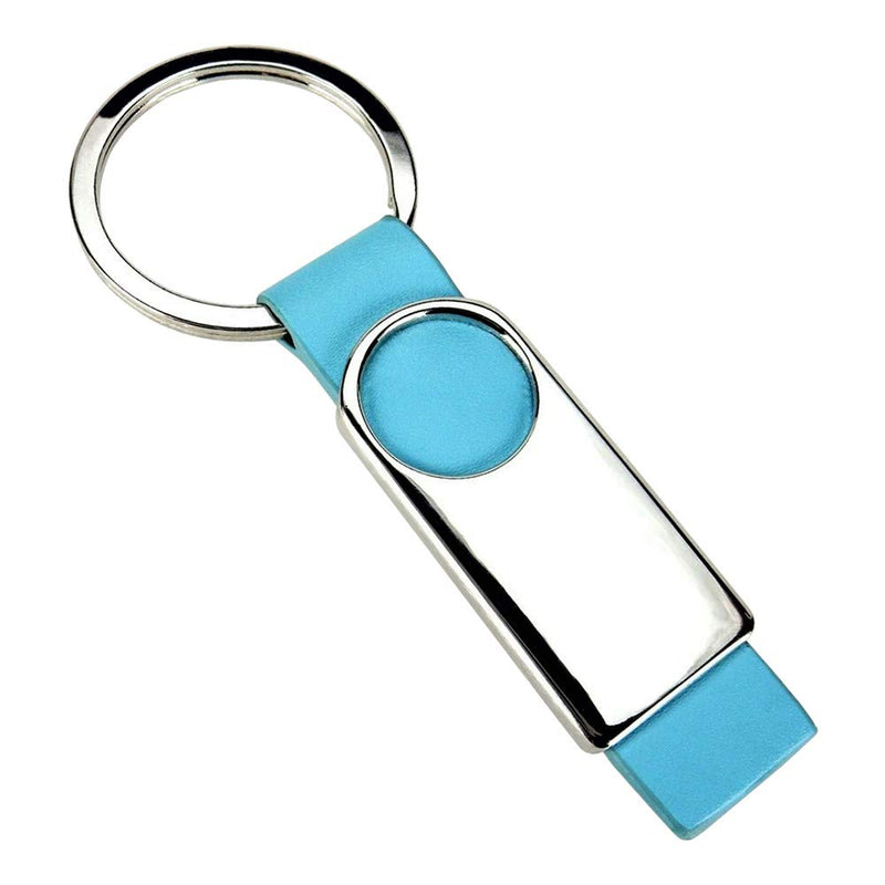 Faux Leather Key Tag with Decorative Metal Overlay