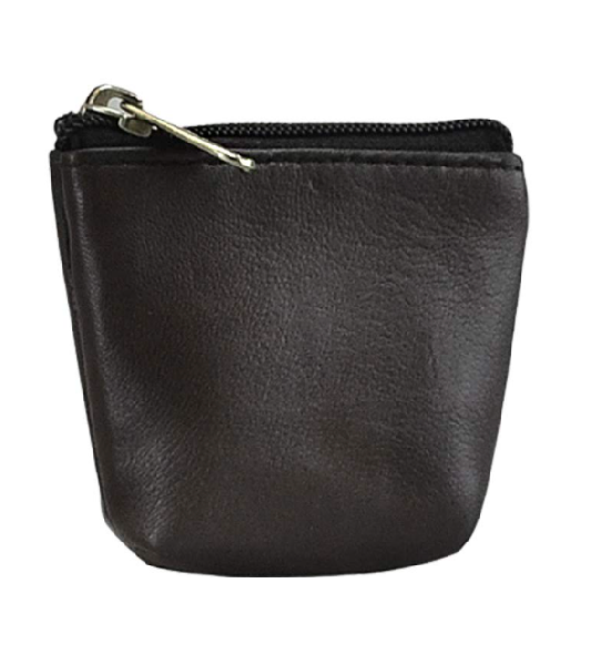 Genuine Leather Coin Purse With Zipper