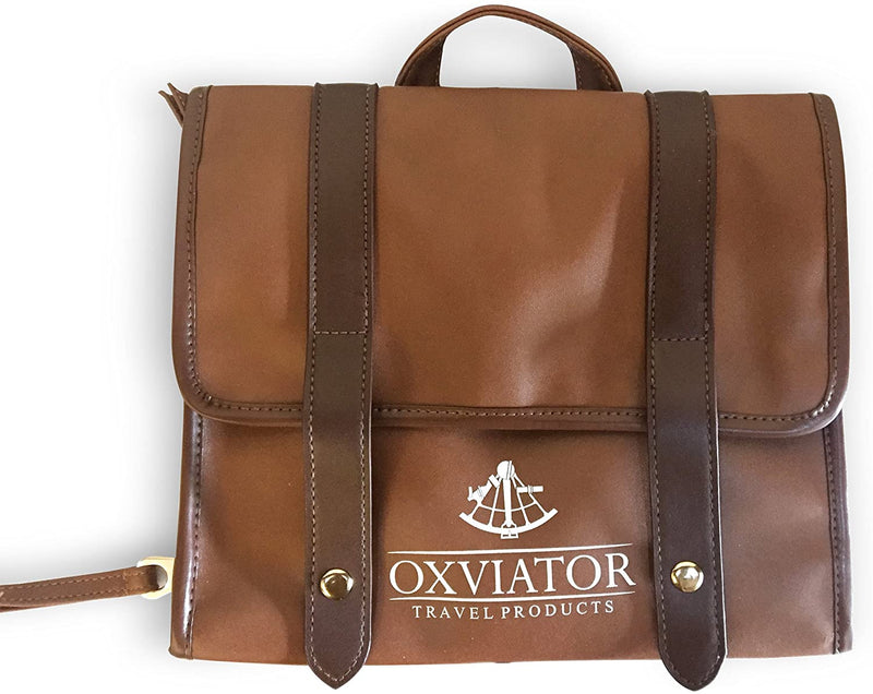 OXVIATOR Hanging Leather Toiletry Bag