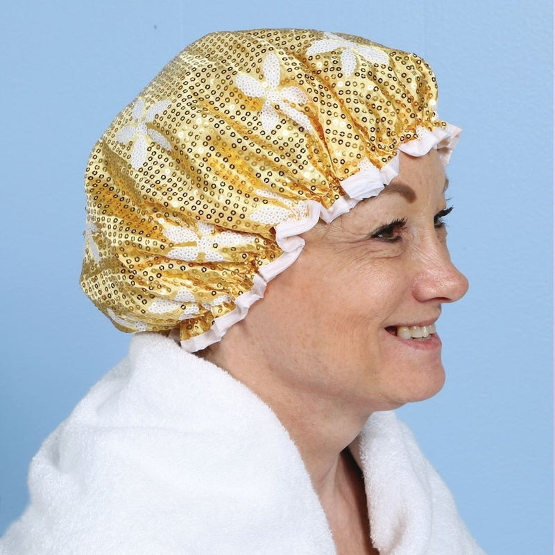 Sequined Waterproof Shower Cap